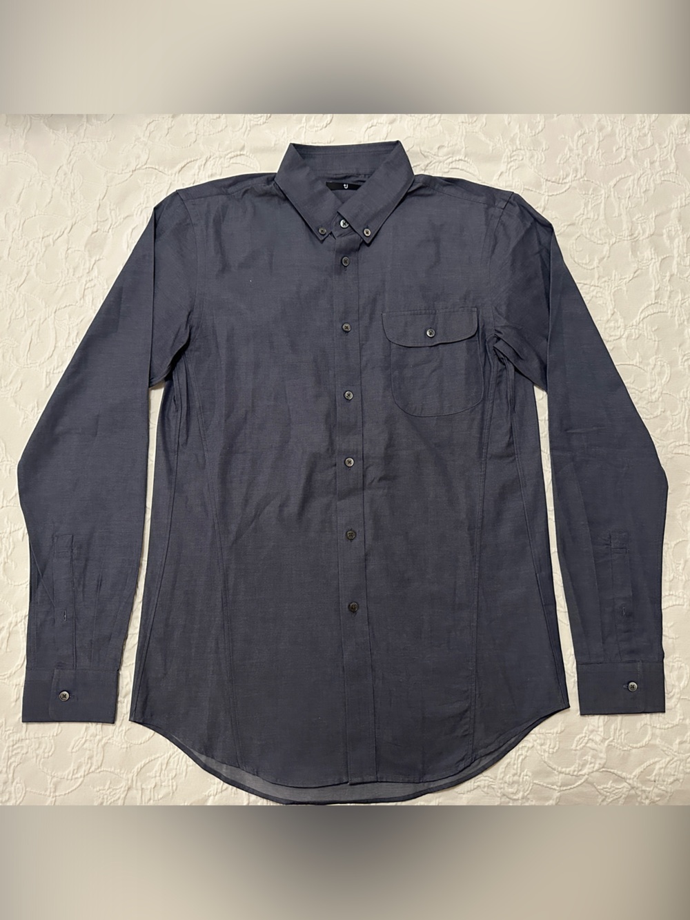 Uniqlo + Jil Sander Navy Button-Up Long Sleeve Shirt